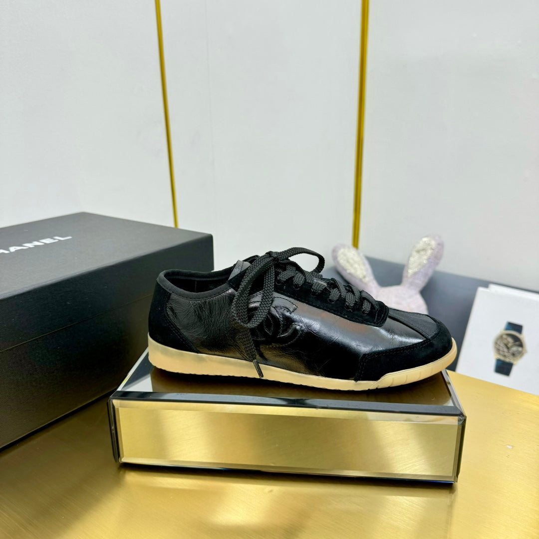 CC SNEAKER IN BLACK CALFSKIN AND SUEDE、mysite、Cacoeks