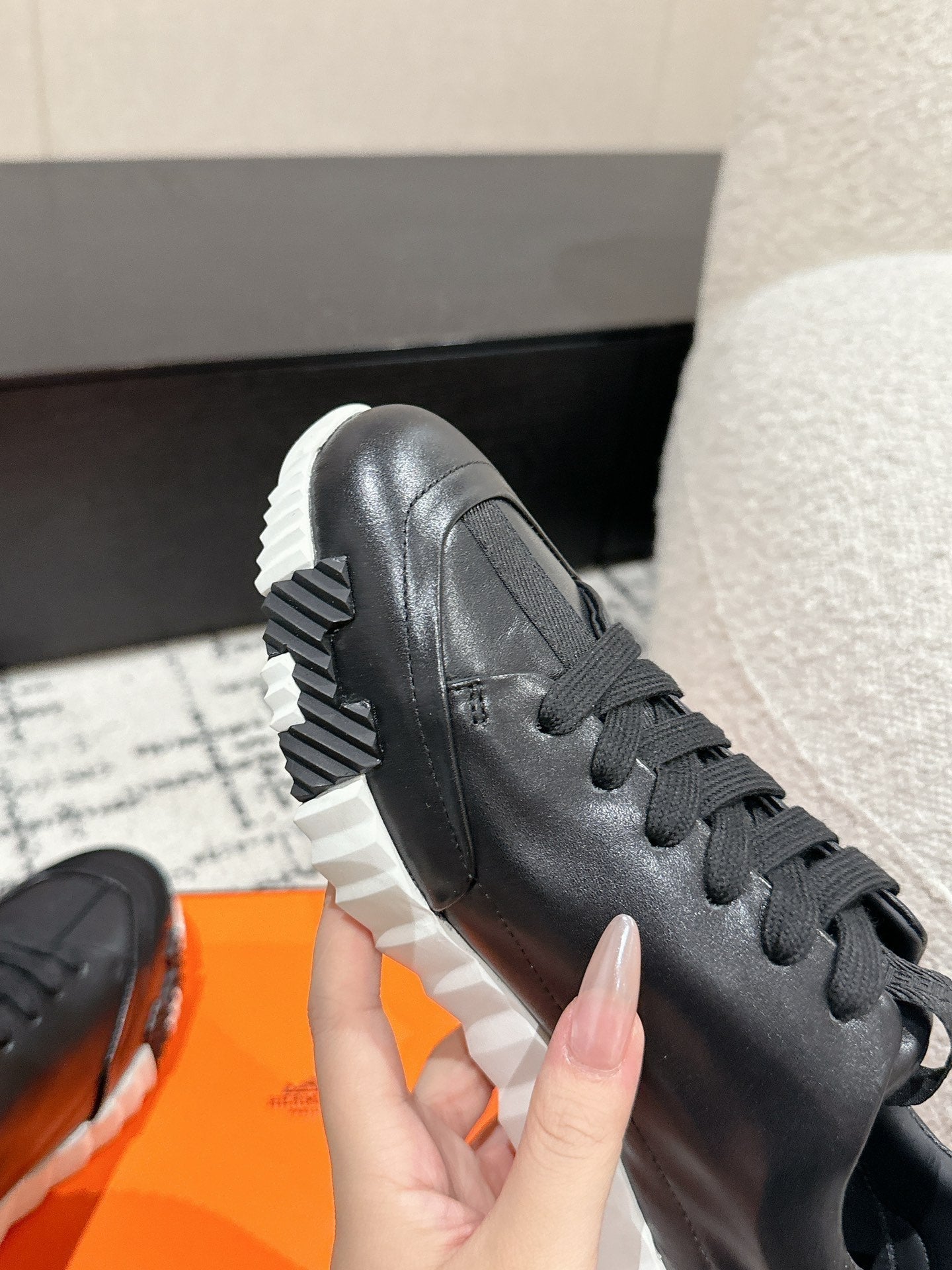 BOUNCING SNEAKER IN BLACK CALFSKIN、mysite、Cacoeks