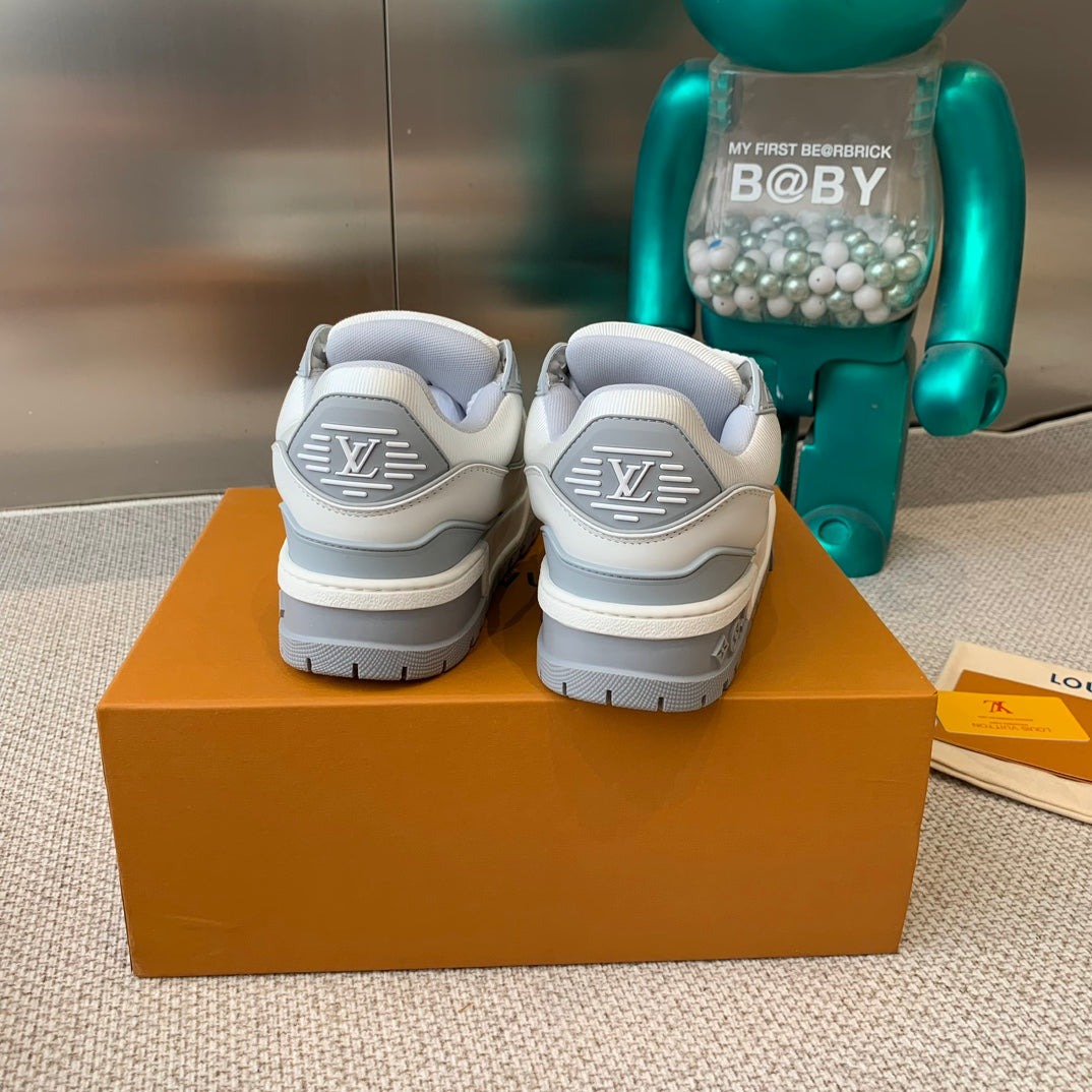 LV TRAINER MAXI SNEAKER IN WHITE MIX DOVE GRAY CALFSKIN、mysite、Cacoeks