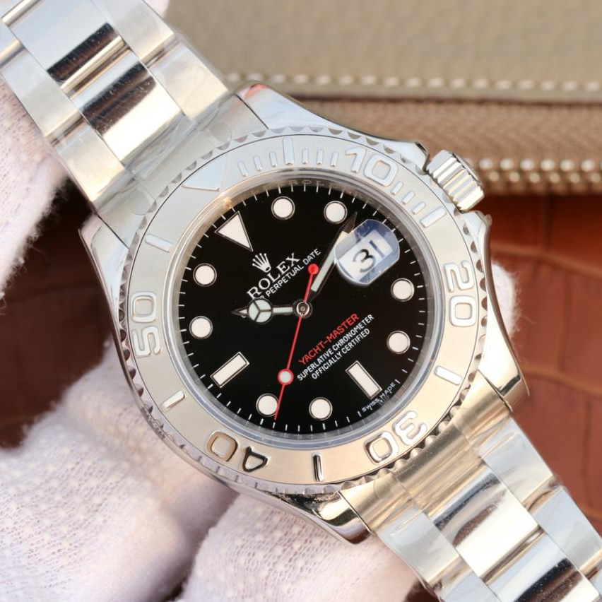 brand Rolex Yacht Master 1 Pure Silver ( Black & White Dial ) Stainless Steel 40mm luxury watch for sale – NeveReL