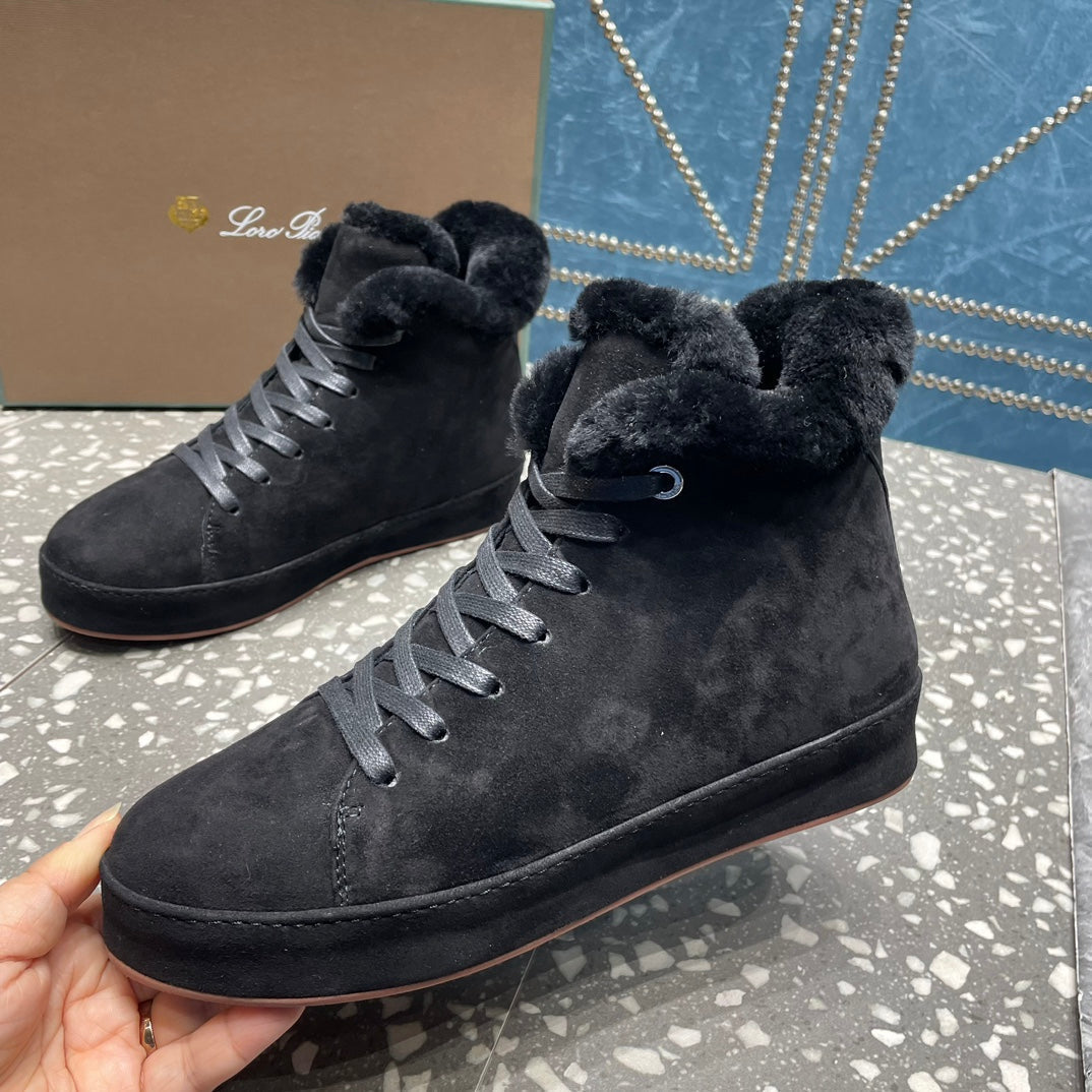 LP WINTER NUAGES HIGH SNEAKERS BLACK LAMBSKIN、mysite、Cacoeks
