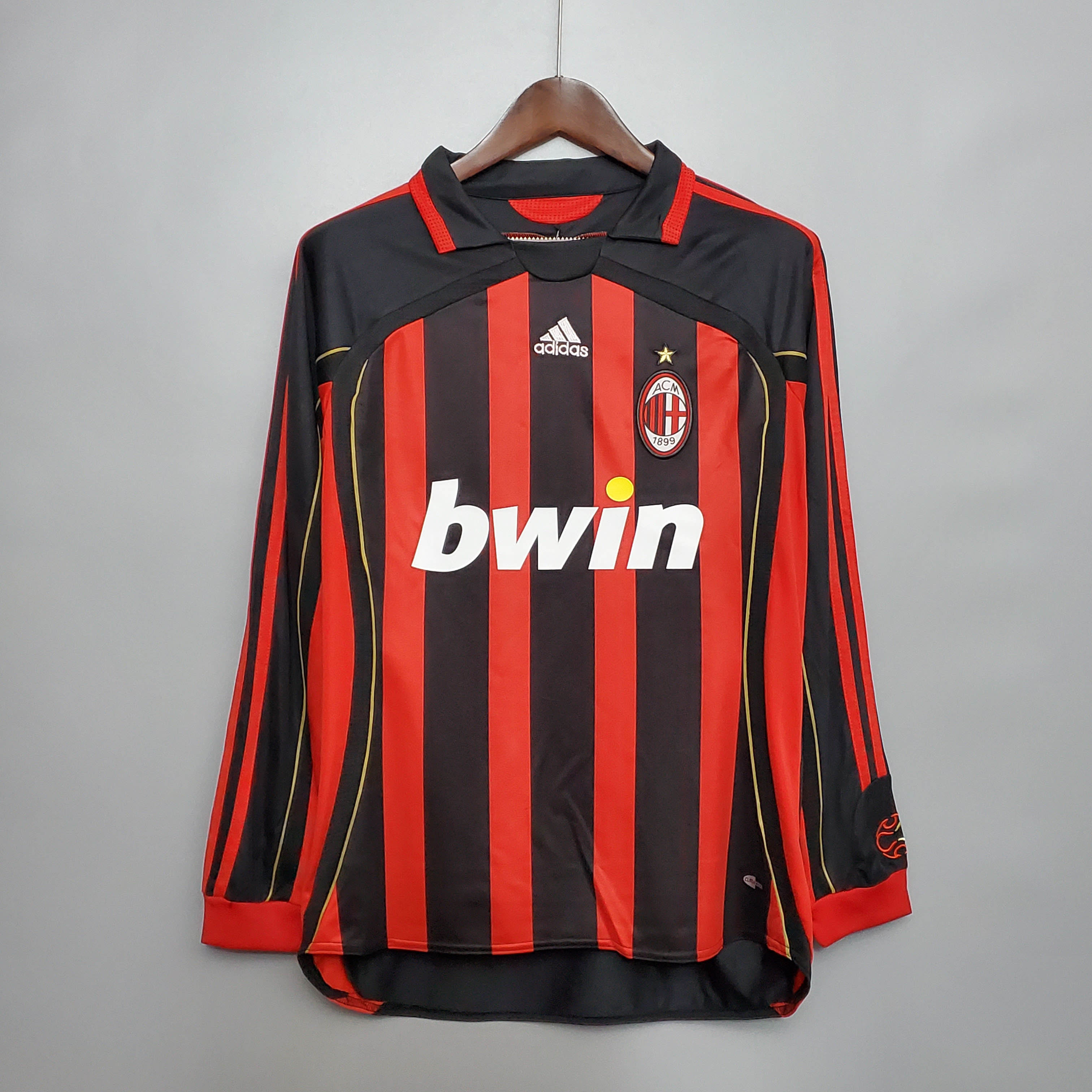 2006/2007 Retro Long Sleeve AC Milan Home Football Shirt 1:1 Thai Quality:football jersey mysite: unitedjerseyfootball 邓江浪:football