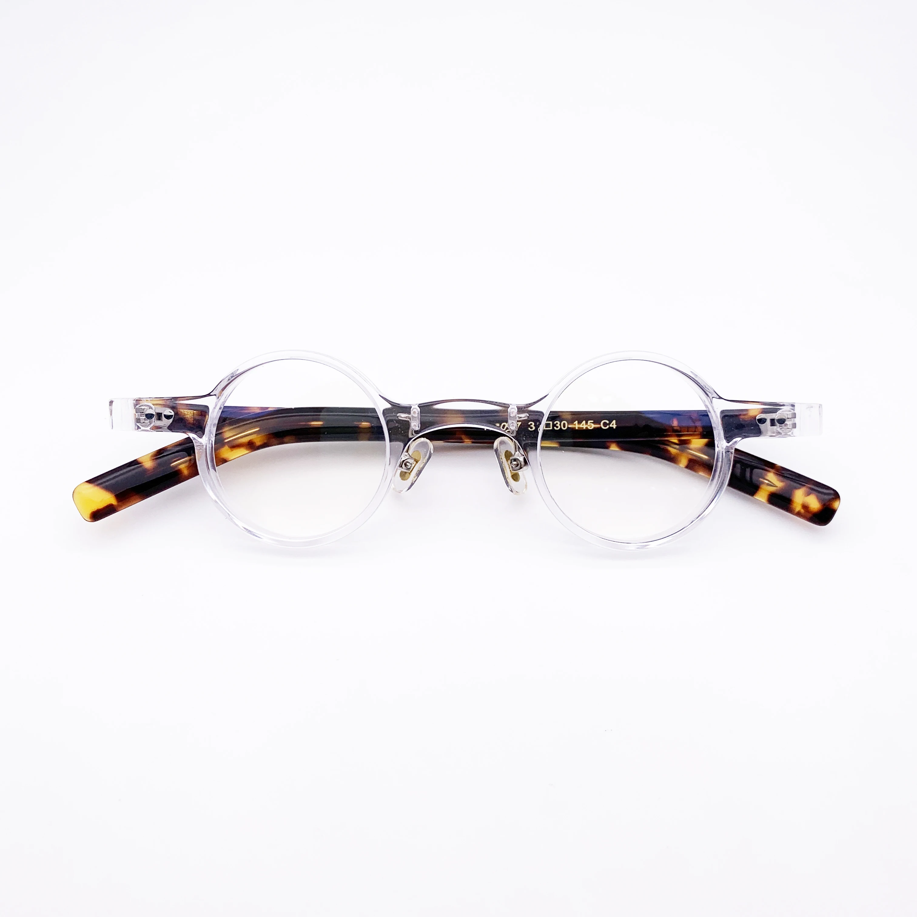 Belight Optical  Fancy Vintage Retro Acetate Mini Round Shape Transparent Grey Design Spectacle Frame Precription Lens HP207