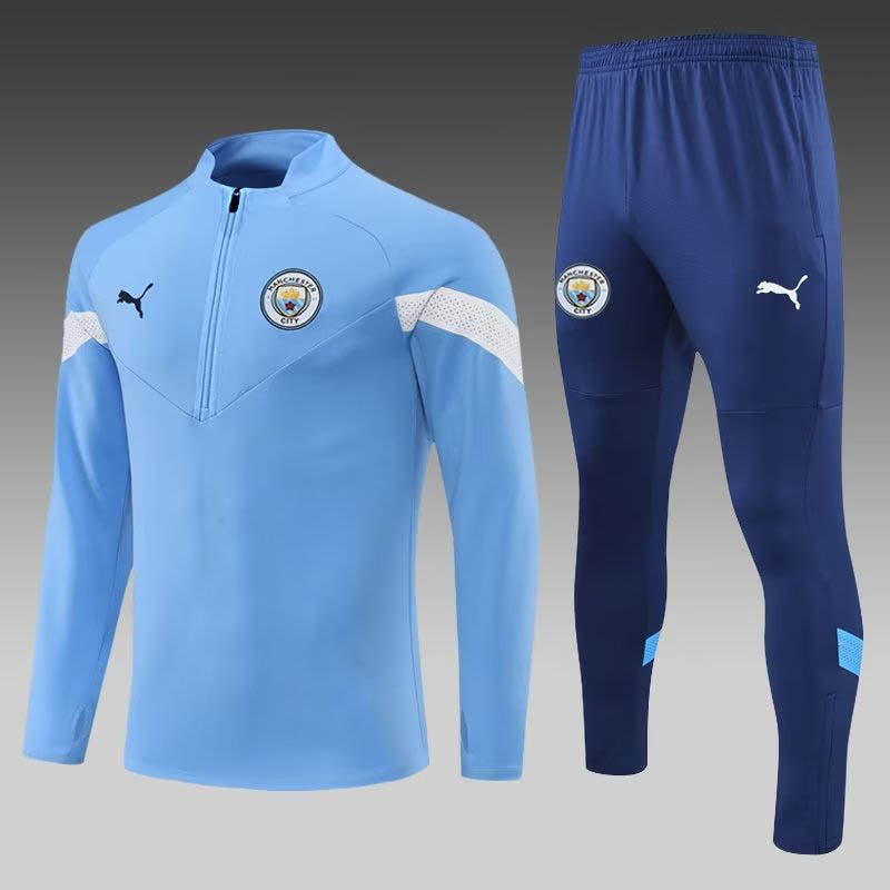 2022/2023 Manchester City Half-Pull Training Suit Blue Football Shirt 1:1 Thai Quality Set:football jersey mysite: unitedjerseyfootball 邓江浪:football