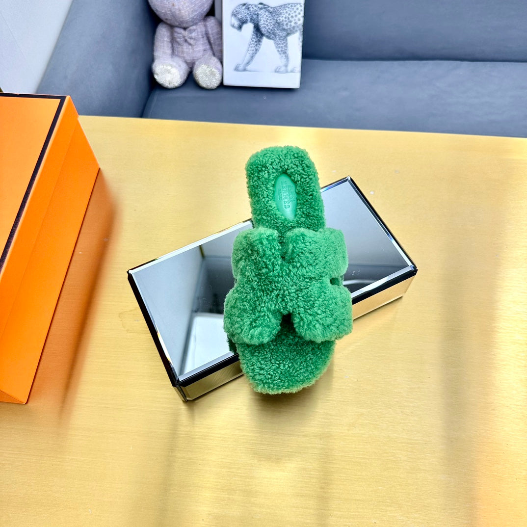 0RAN SHEARLING SANDALS EMERALD GREEN、mysite、Cacoeks