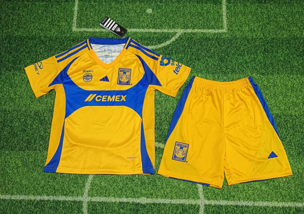 24/25 Tigres Home Football Shirt Kids Size Suit-mysite Custom Football Kit- Nextkits