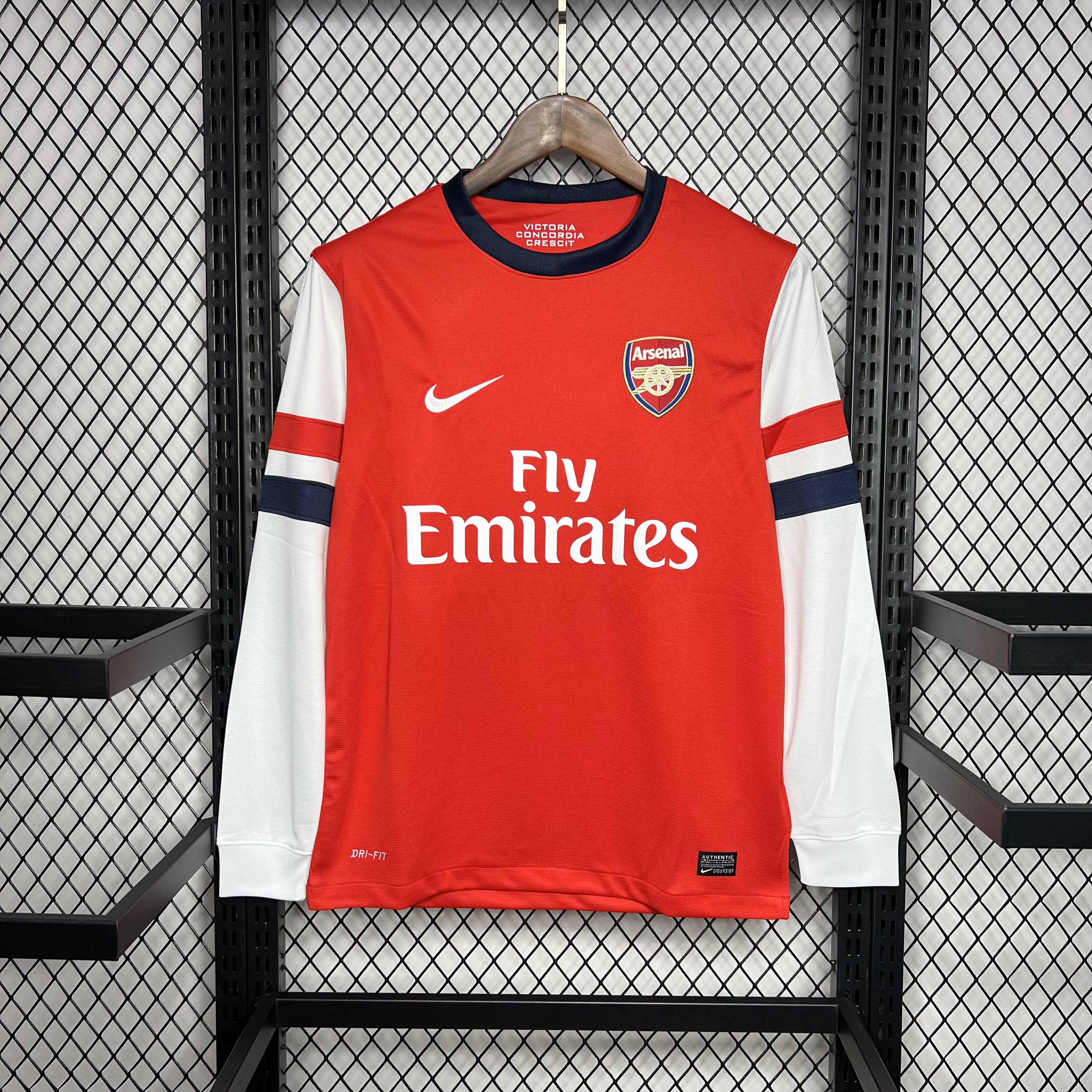 Higojerseys-Retro Arsenal 2012-13 Home Long Sleeve Jersey