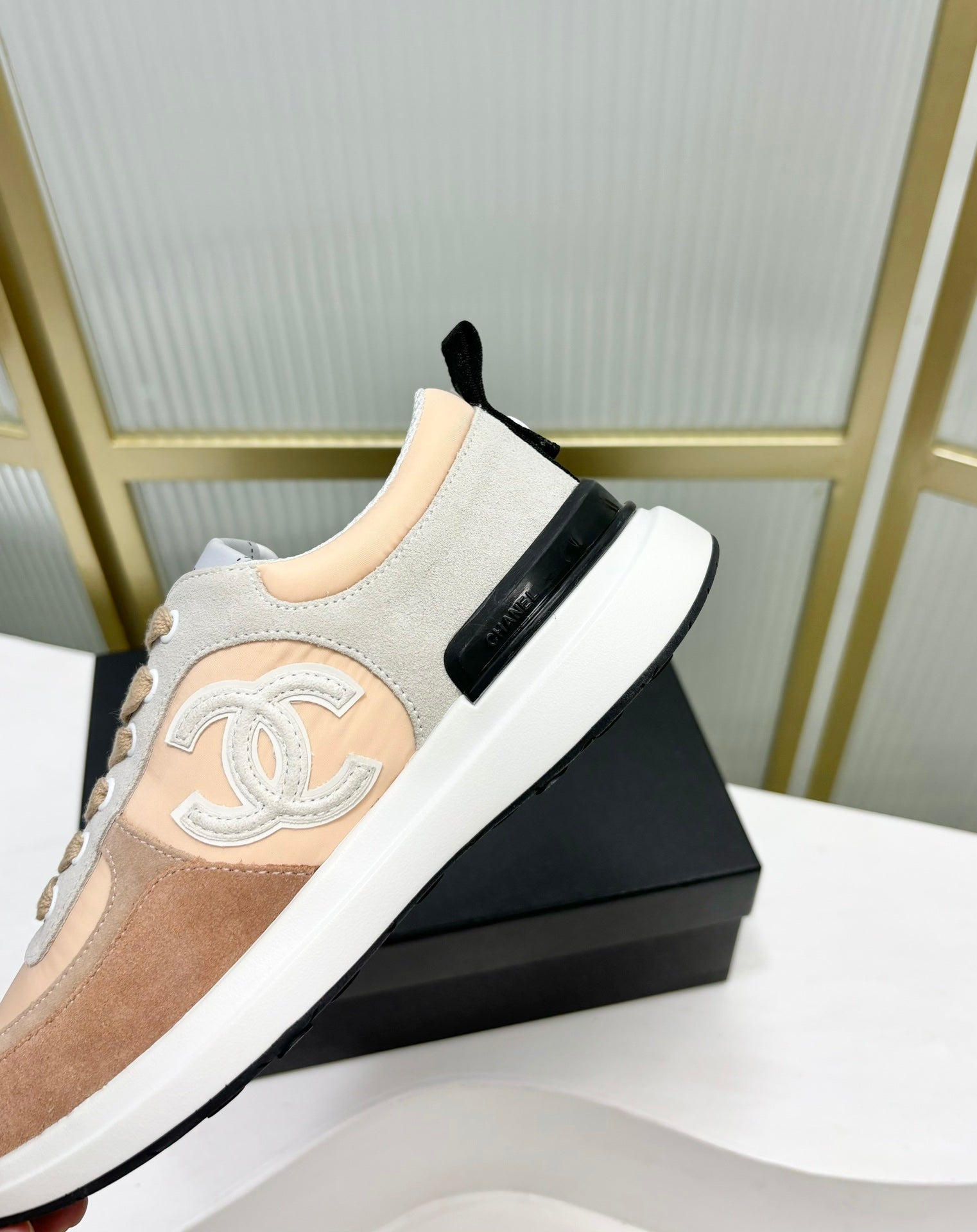 SNEAKER IN CAMEL BROWN MIX BISQUE CREAM SUEDE、mysite、Cacoeks