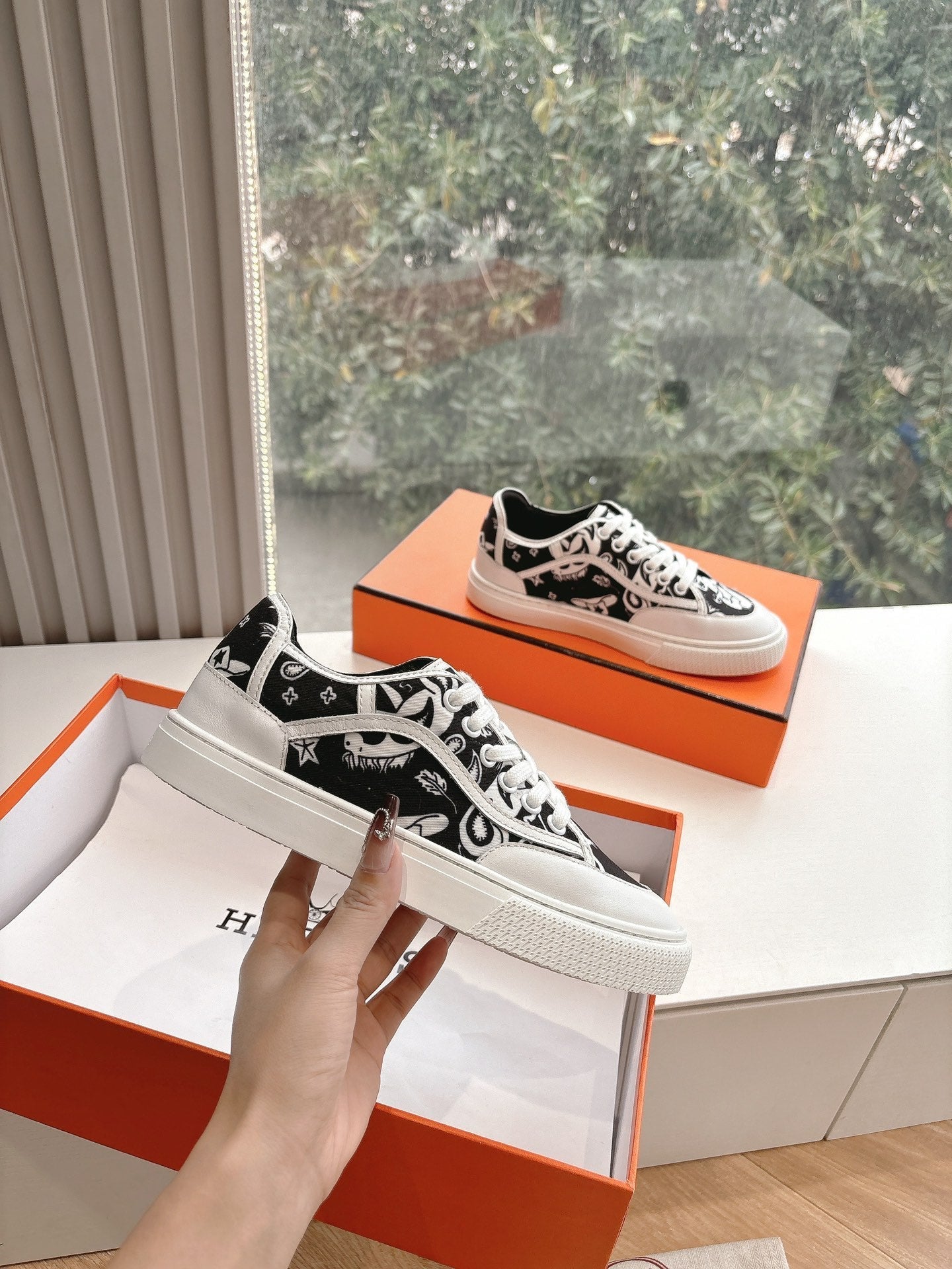 GET SNEAKER IN BLACK MIX WHITE MAXI CANVAS AND CALFSKIN、mysite、Cacoeks