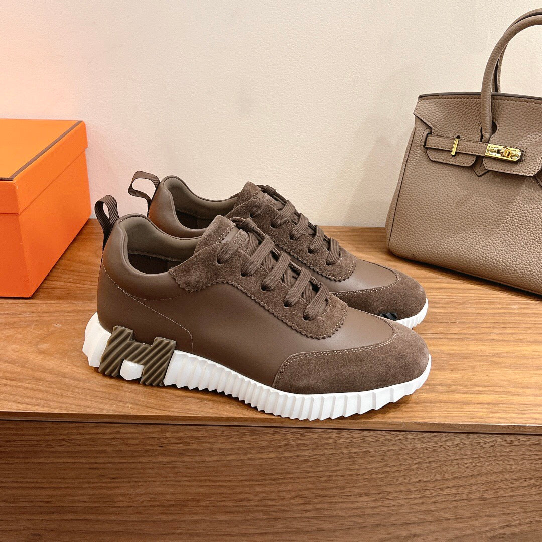 BOUNCING SNEAKER IN BROWN CALFSKIN MIX SUEDE、mysite、Cacoeks