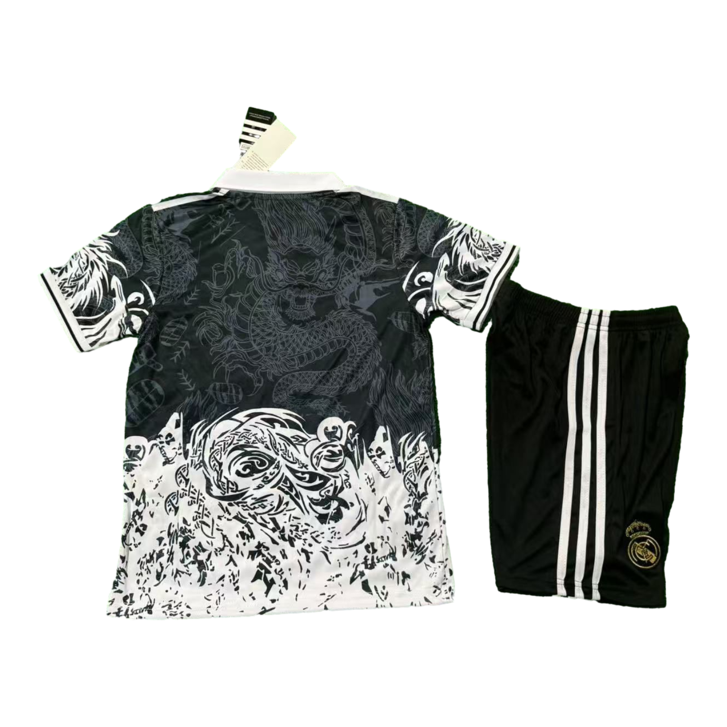 UltraTrikot-Real Madrid 25-26 White Fire Dragon Black Special Polo Kids Kit