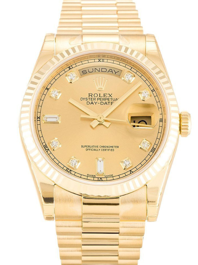 Replica Rolex Day-Date 36mm Gold Dial 118238-fasswatch