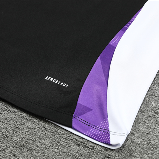 JerseysGala.com | Real Madrid 24-25 Long Sleeve Training Set - Black and Purple -Customize Name, Number and Patch | Worldwide Shipping