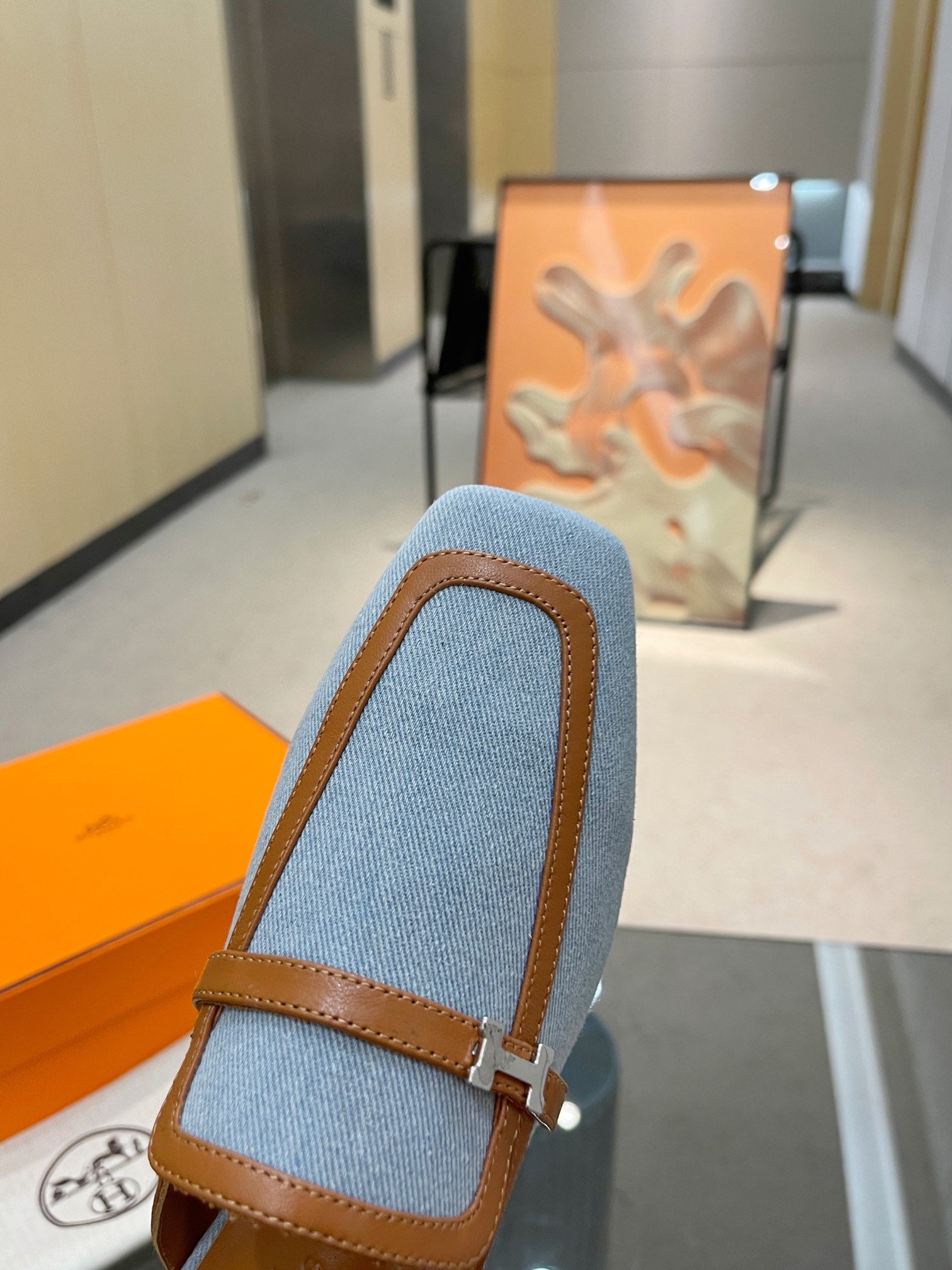 GROUPIE MULE TAWNY MIX SKY LAMBSKIN、mysite、Cacoeks