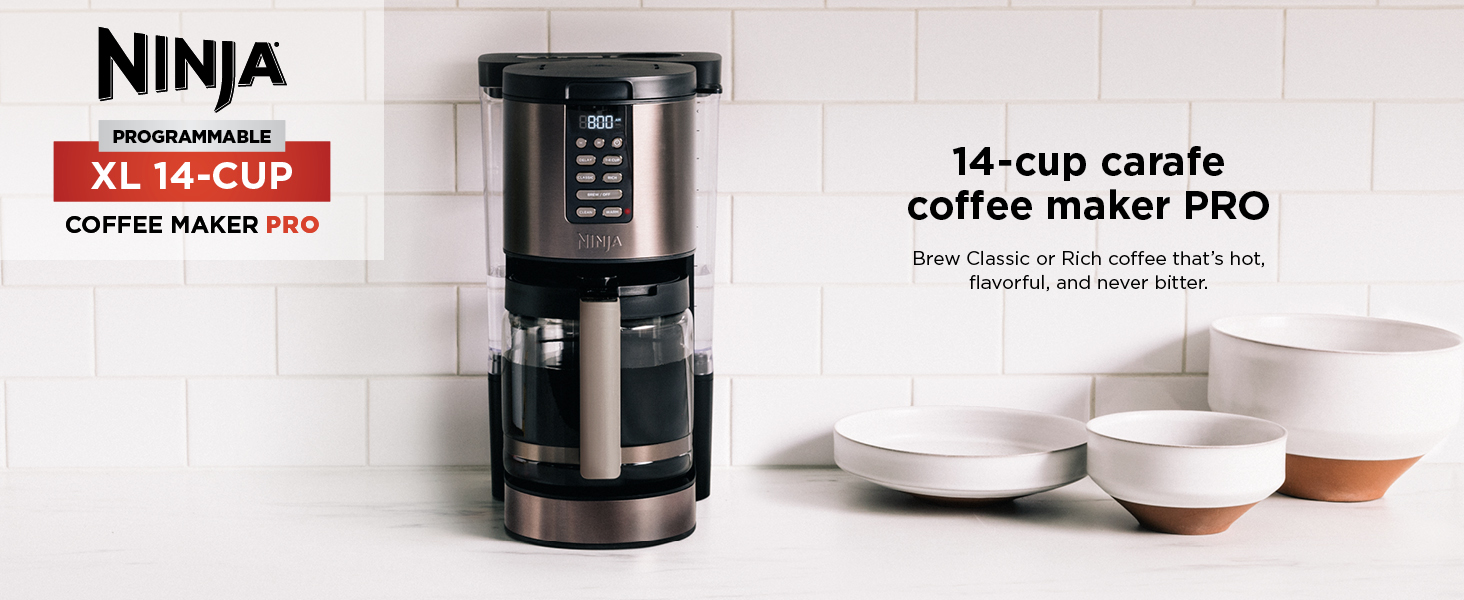 Ultra-flavorful coffee— now in a 14-cup carafe. Brew Classic or Rich coffee that’s hot, flavorful