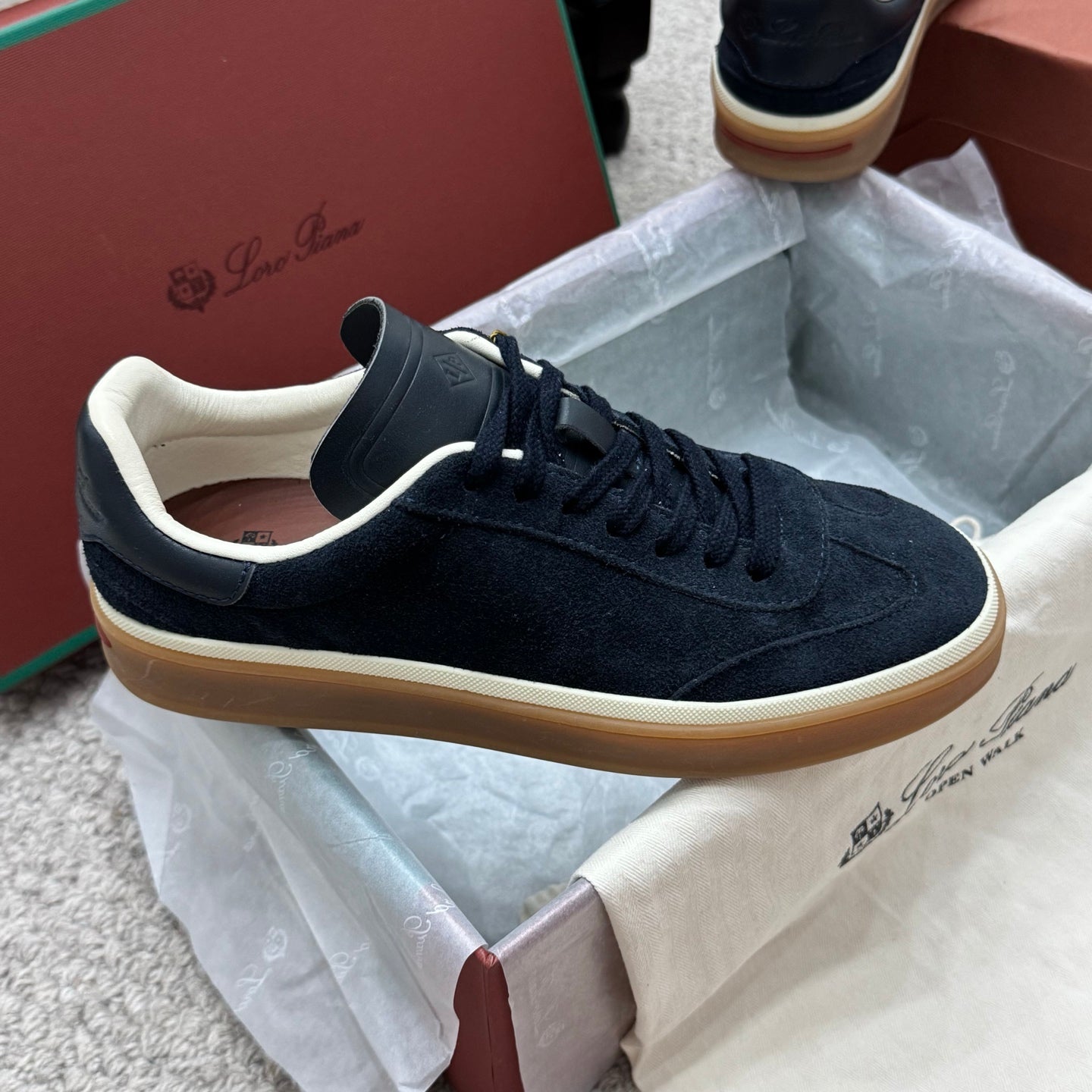 LP TENNIS WALK SNEAKERS IN NAVY BLUE SUEDE 384718、mysite、Cacoeks