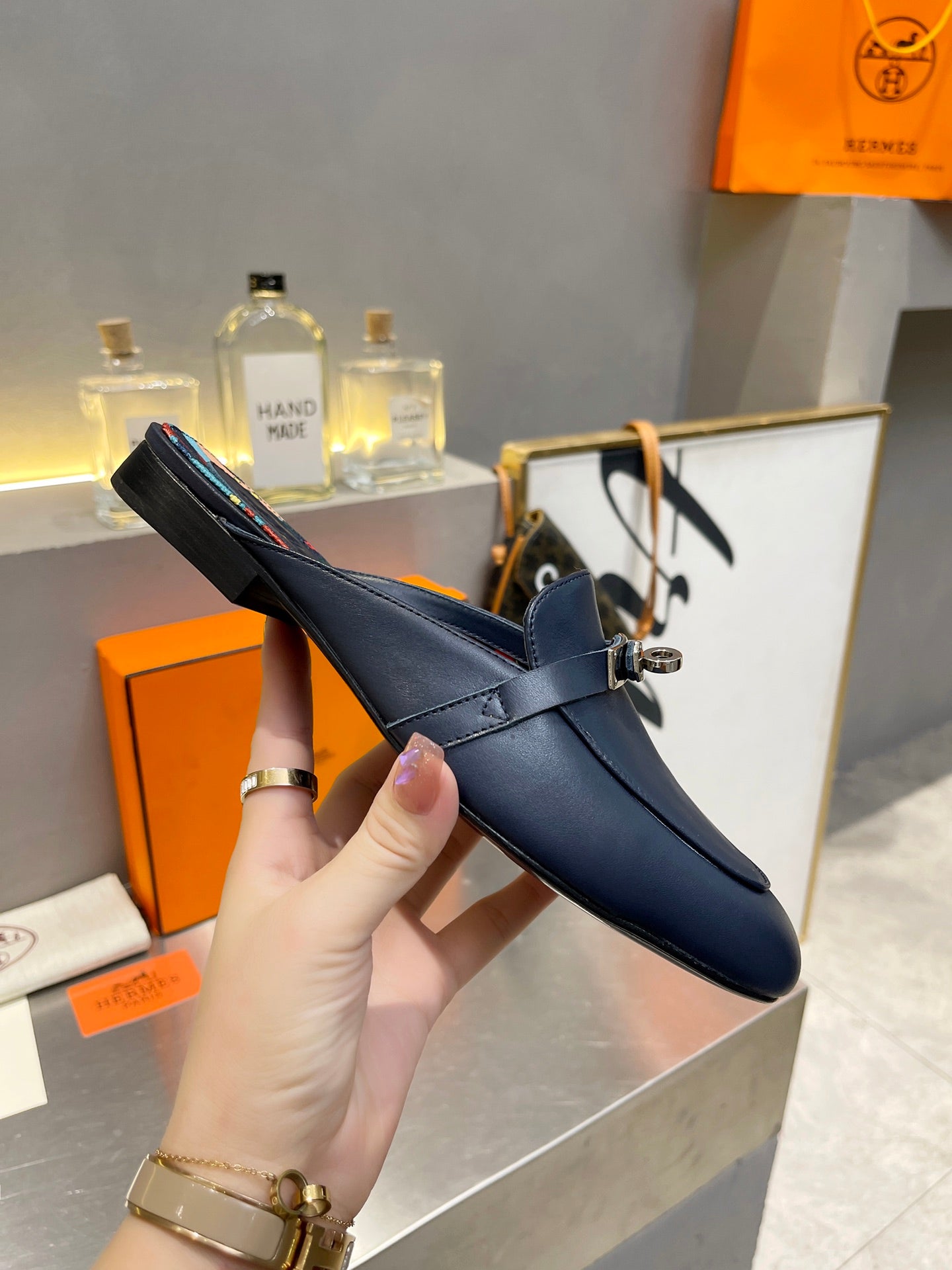 0Z MULE INDIGO CALFSKIN WITH PATTERN、mysite、Cacoeks