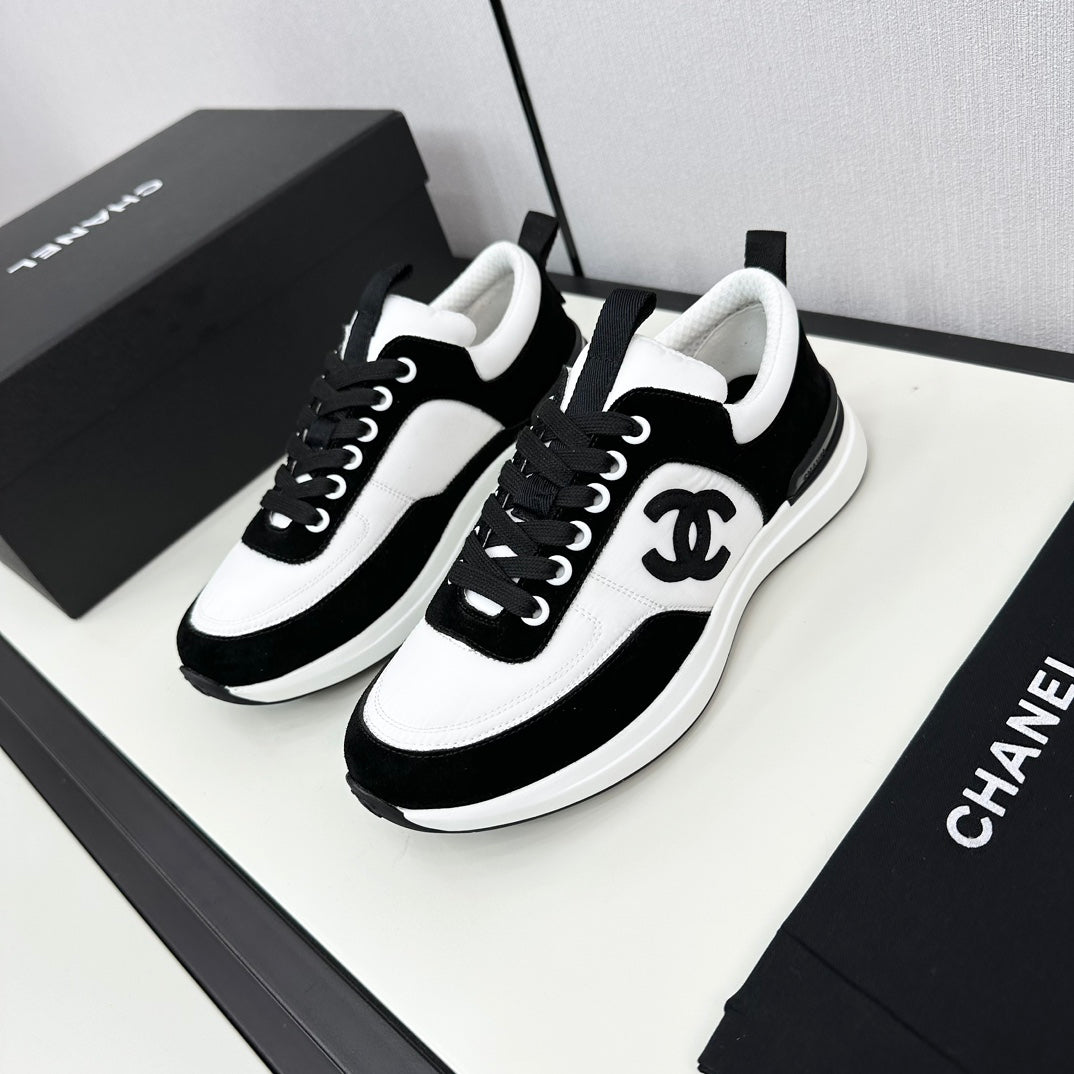 SNEAKER IN BLACK SUEDE AND WHITE CALFSKIN、mysite、Cacoeks