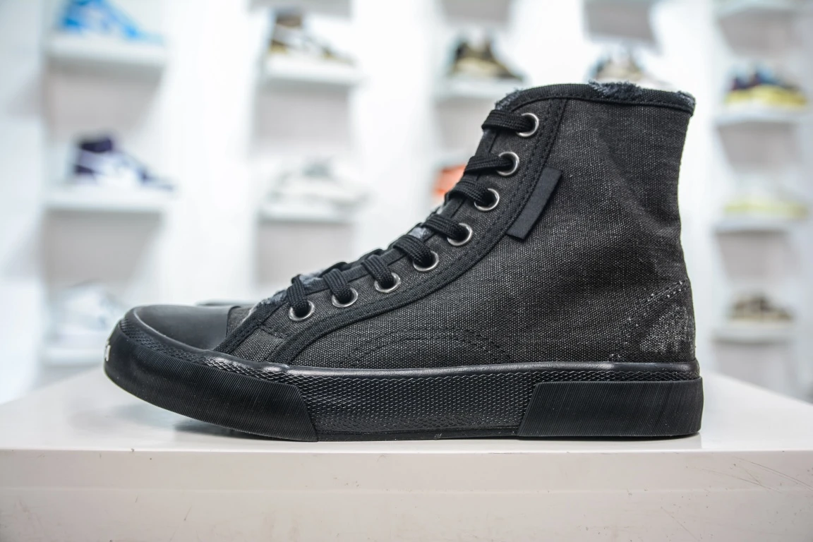 Balenciaga Paris High Top Sneaker in Black Destroyed、mysite、Cacoeks