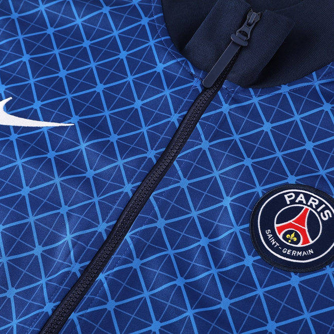 ManixJersey.com | Paris Saint-Germain PSG 24-25 Jacket Training Tracksuit - Blue Plaid -Customize Name, Number and Patch | Worldwide Shipping