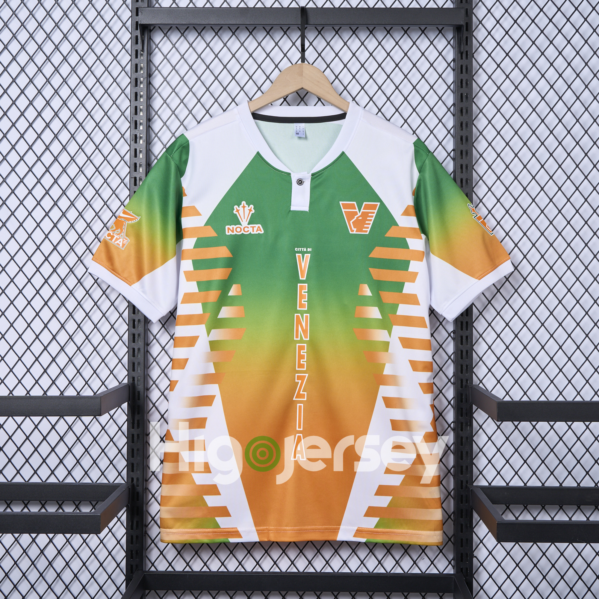Higojerseys-Venezia FC 24-25 Orange and Green Pre-Match Jersey - Fans Version