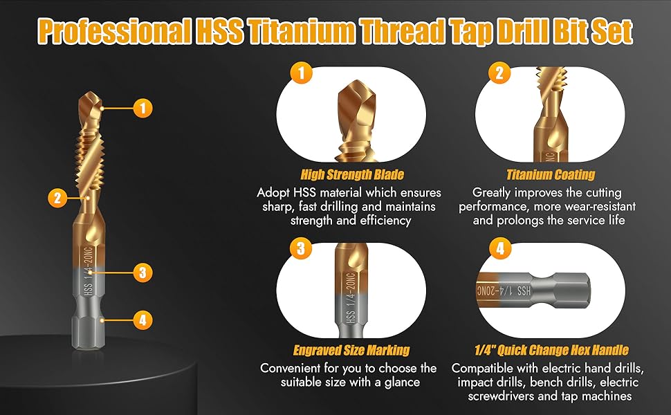thread drill bit set