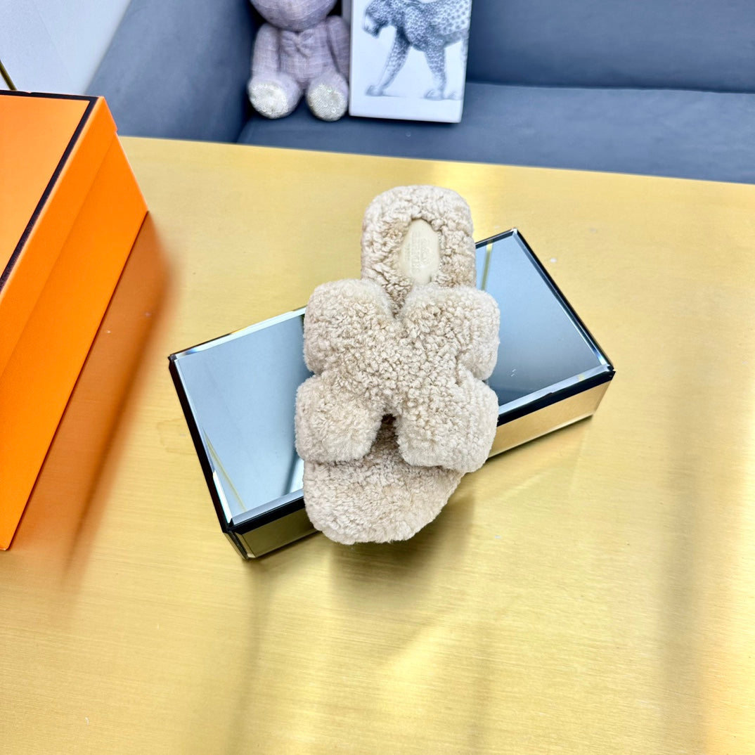 0RAN SHEARLING SANDALS ECRU TAN、mysite、Cacoeks