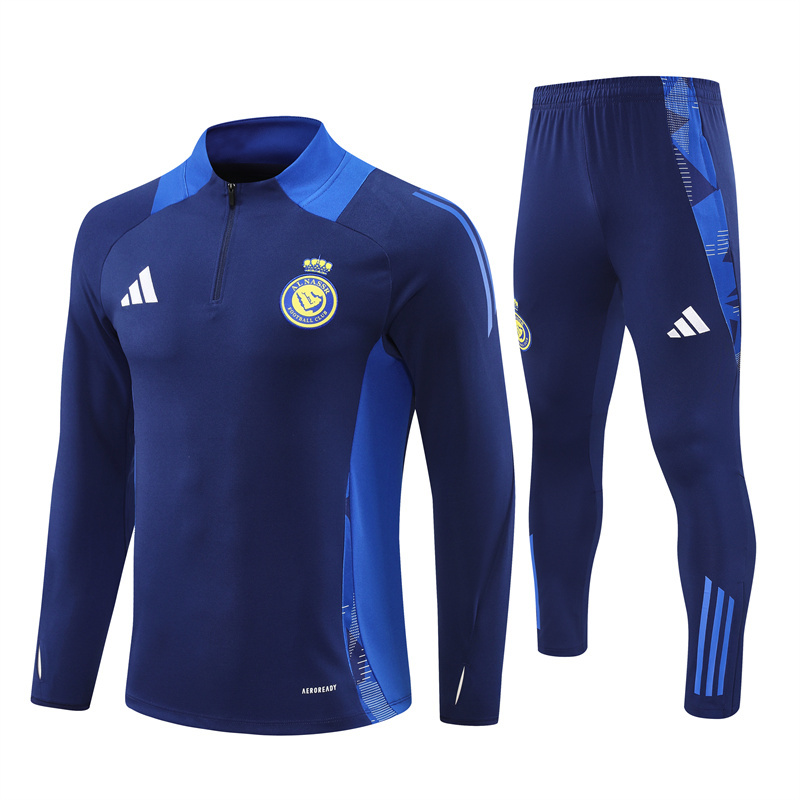 JerseysGala.com | Al Nassr Riyadh Victory 24-25 Long Sleeve Training Set - Royal Blue -Customize Name, Number and Patch | Worldwide Shipping