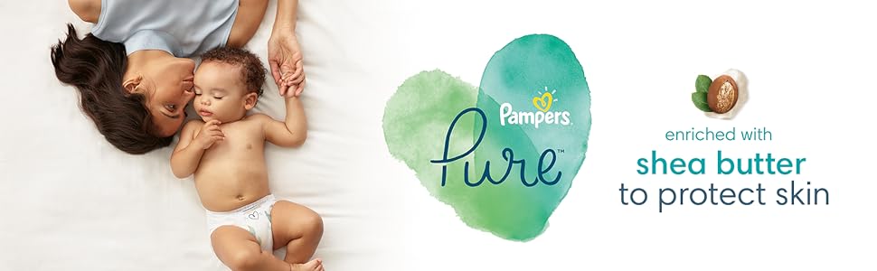 Pampers Pure enriched with shea butter to protect skin