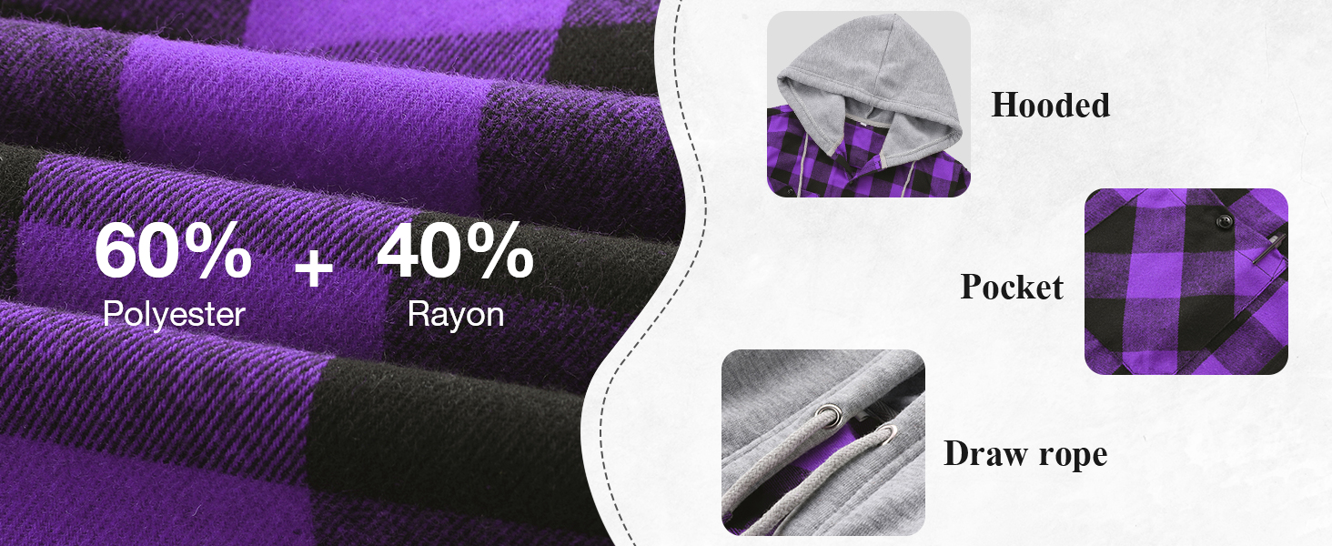 Men&#39;s Flannel Hoodie Shirts