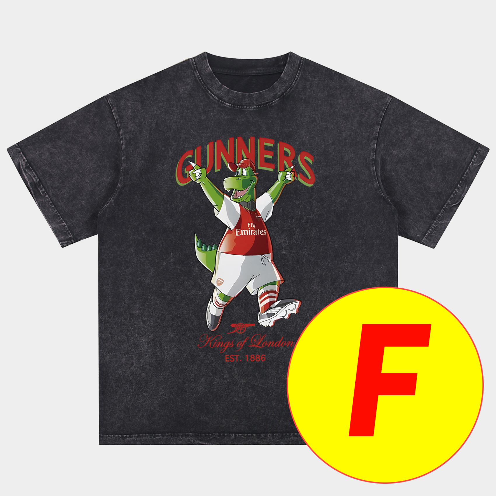 foot-Arsenal Henry Wenger Saka Gunners Oversized Washed T-Shirt