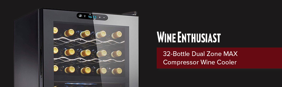 32-bottle dual zone MAX compressor wine cooler