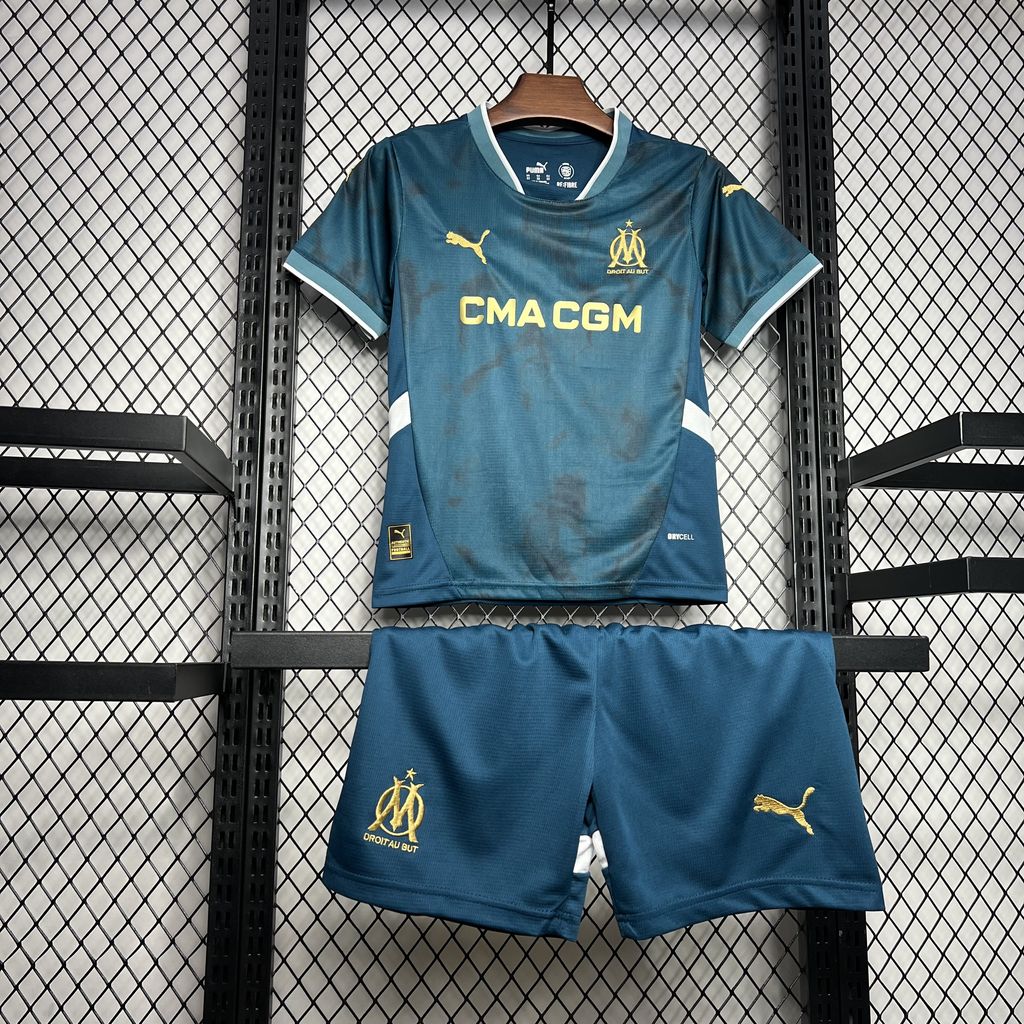 ManixJersey.com | Marseille 24-25 Away Kids Kit -Customize Name, Number and Patch | Worldwide Shipping