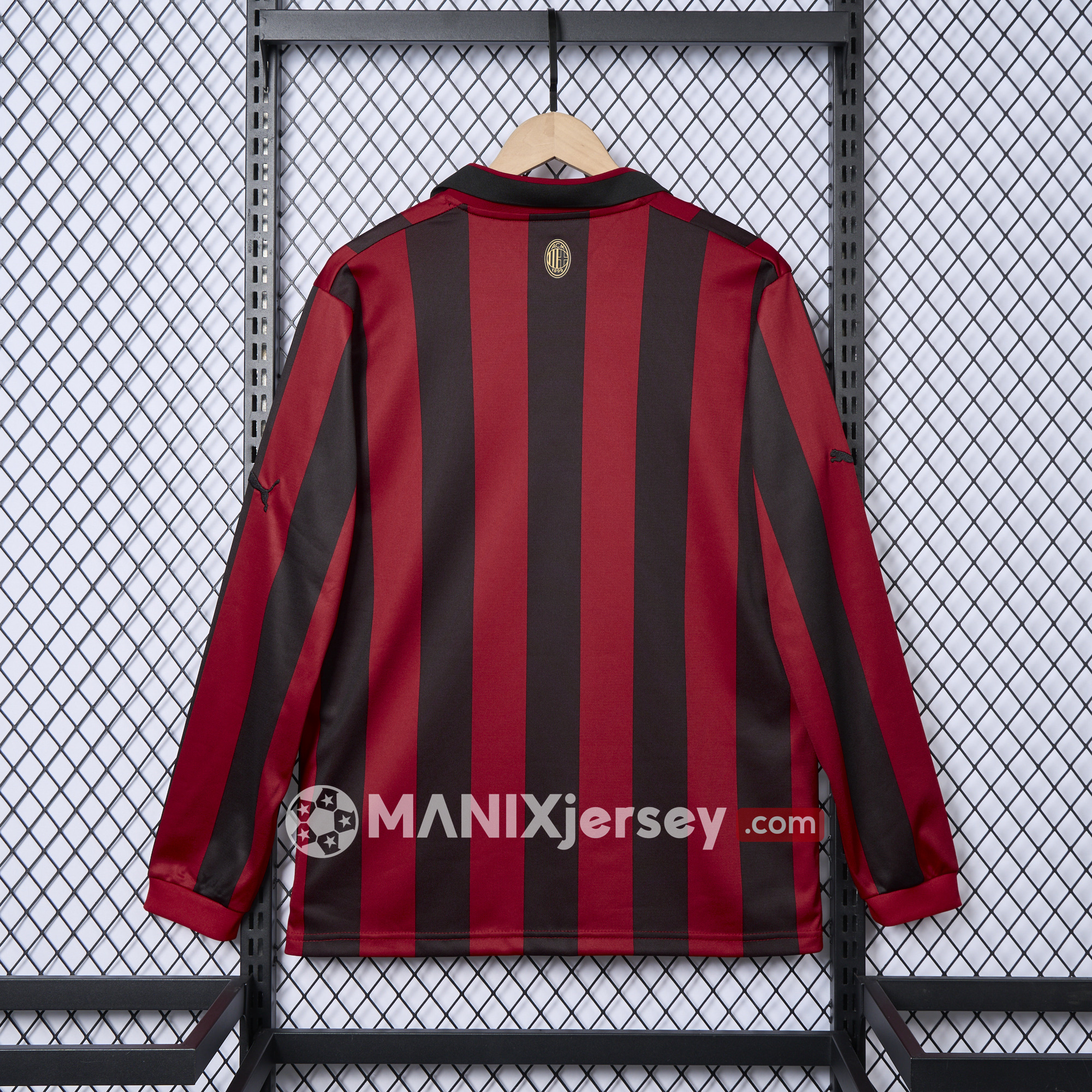 ManixJersey.com | AC Milan 24-25 125th Anniversary Long Sleeves Red Jersey - Fans Version -Customize Name, Number and Patch | Worldwide Shipping