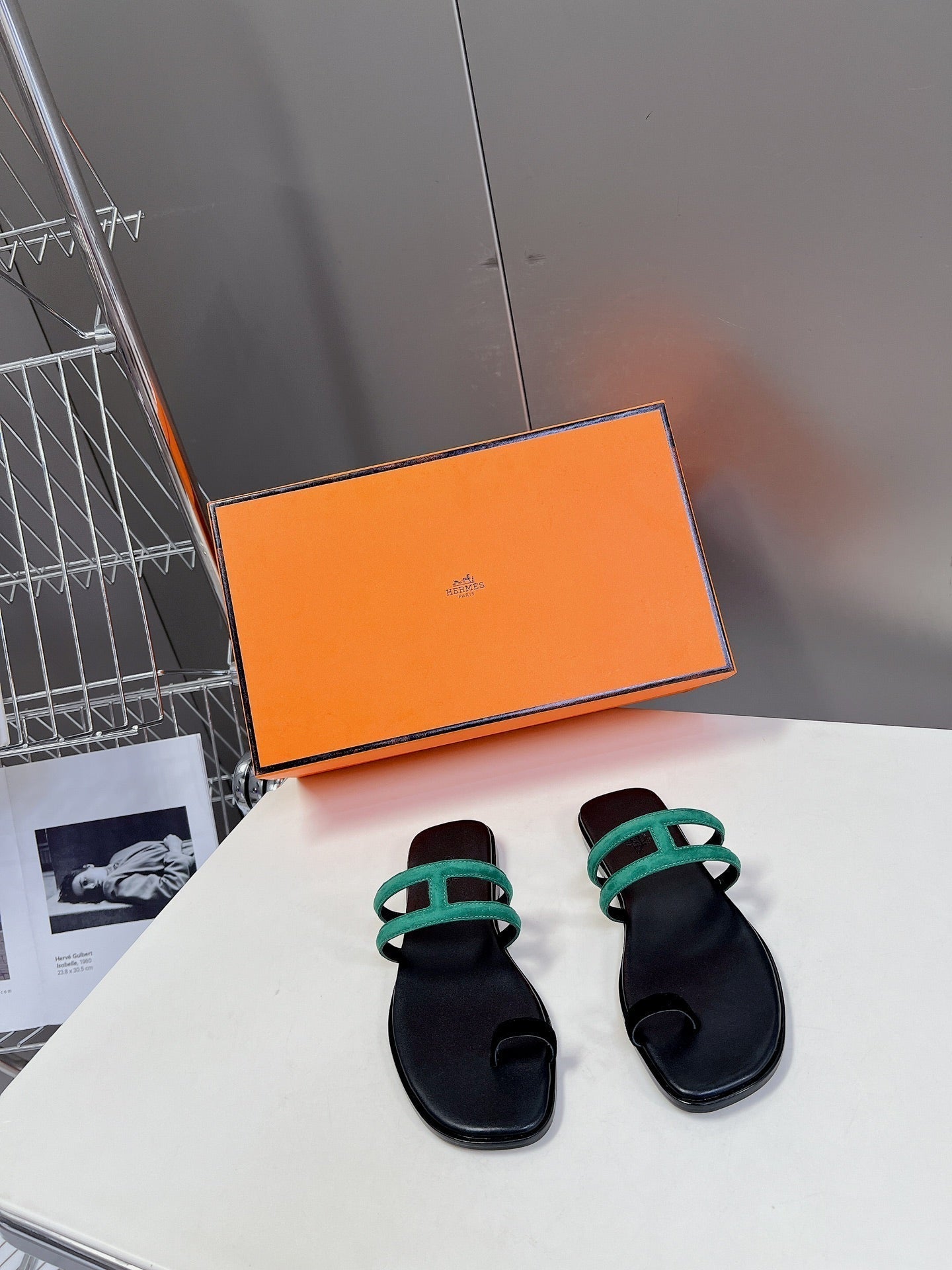 Georgia Sandals Teal Suede Black Calfskin、mysite、Cacoeks