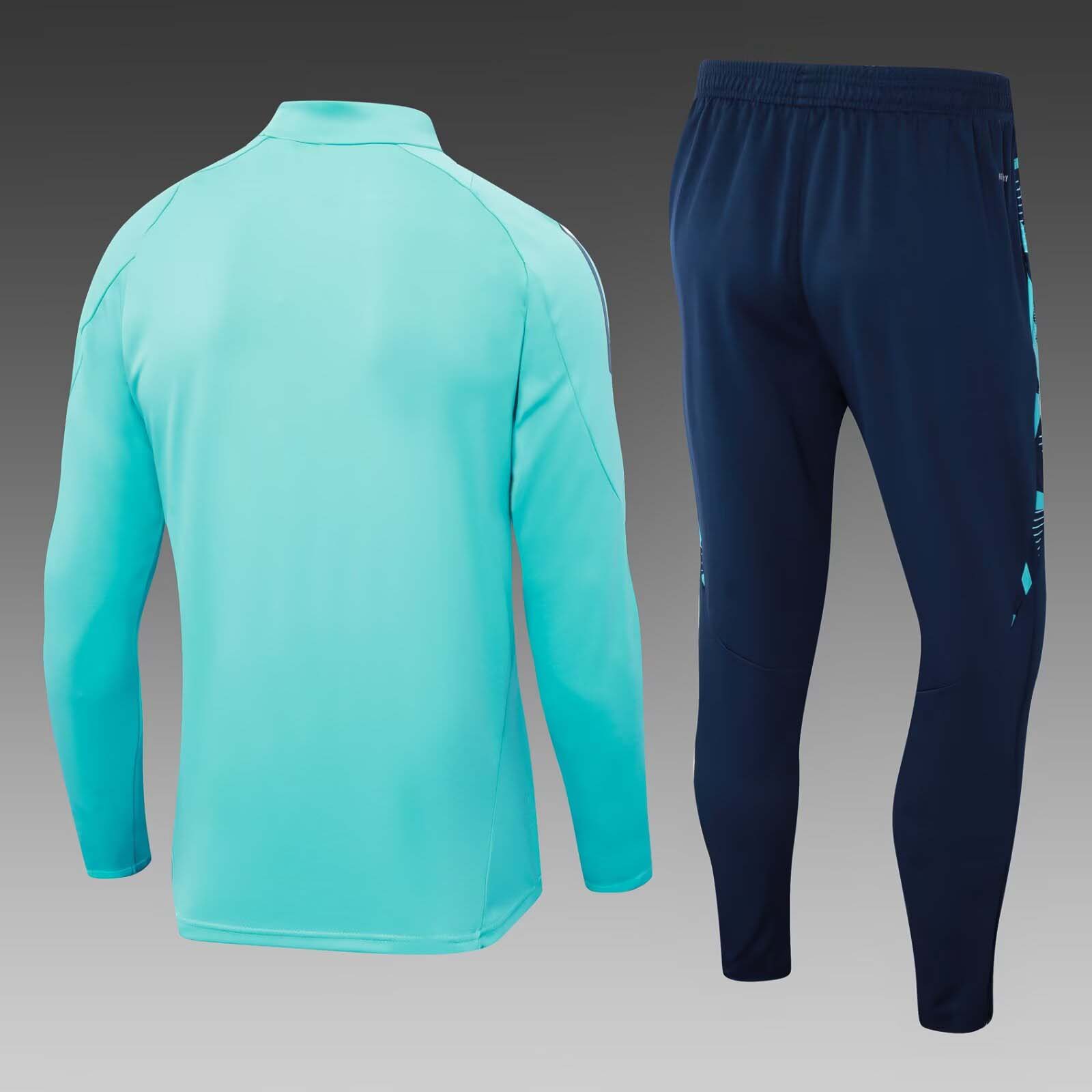 2024/2025 Real Madrid Half-Pull Training Suit Light green Football Shirt 1:1 Thai Quality Set:football jersey mysite: unitedjerseyfootball 邓江浪:football