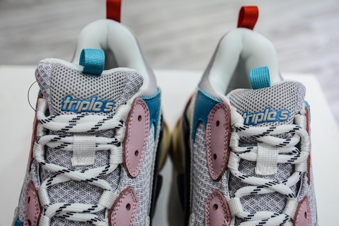 Balenciaga Triple S Sneaker White Blue Pink、mysite、Cacoeks