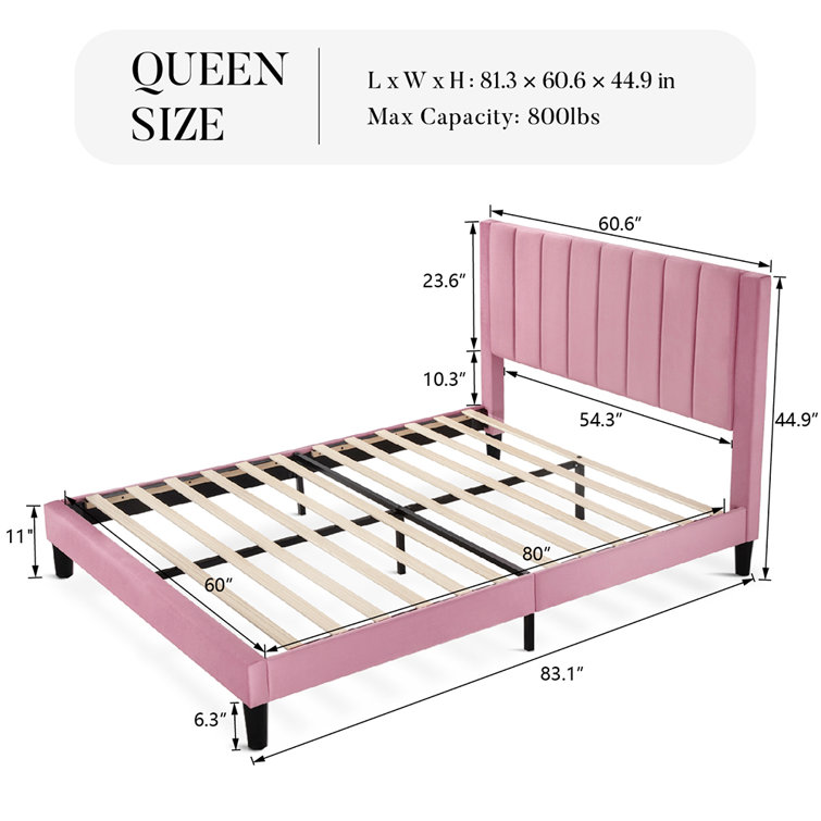Sonoma Velvet Upholstered Bed with Tufted Headboard