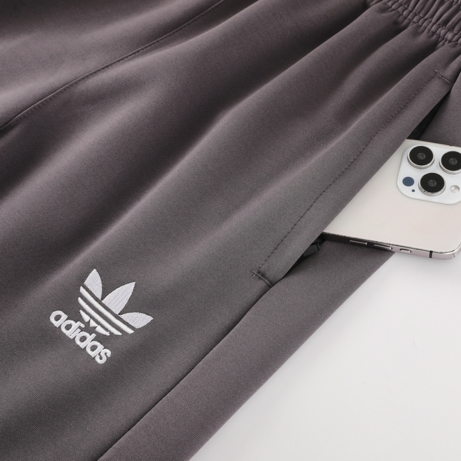 ManixJersey.com | Real Madrid 24-25 Trefoil Vintage Jacket Training Tracksuit - Grey -Customize Name, Number and Patch | Worldwide Shipping