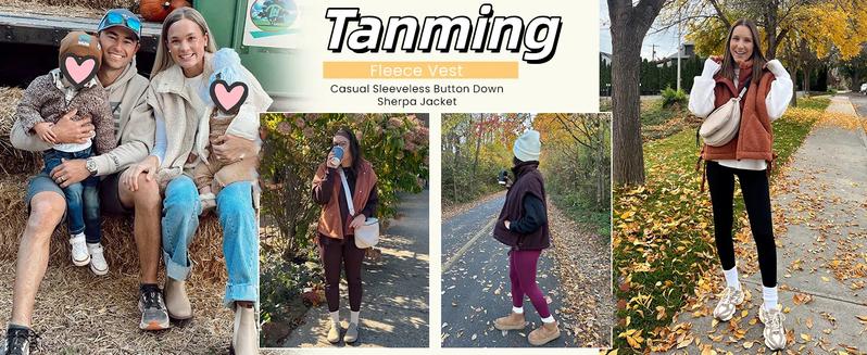Tanming Women's Warm Fleece Vest Casual Sleeveless Button Down Sherpa Jacket Outerwear with Pockets TikTokShopBlackFriday