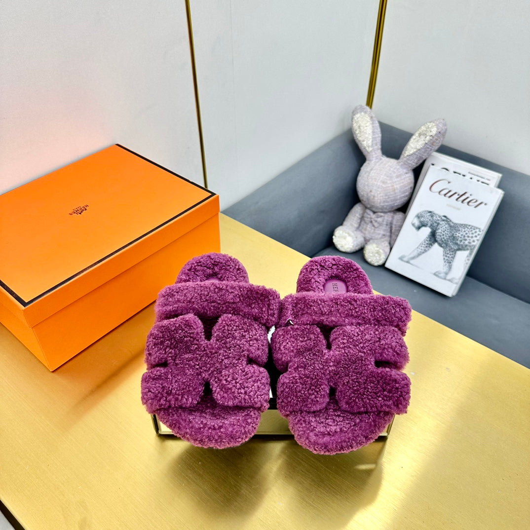 CHYPRE SANDAL IN ORCHID PURPLE SHEARLING、mysite、Cacoeks