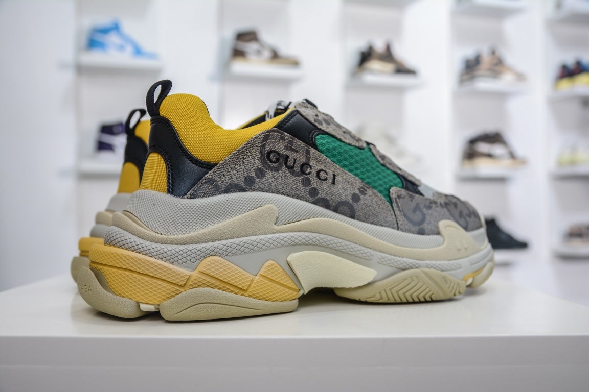 Balenciaga Triple S Sneaker x Gucci in Beige Yellow、mysite、Cacoeks