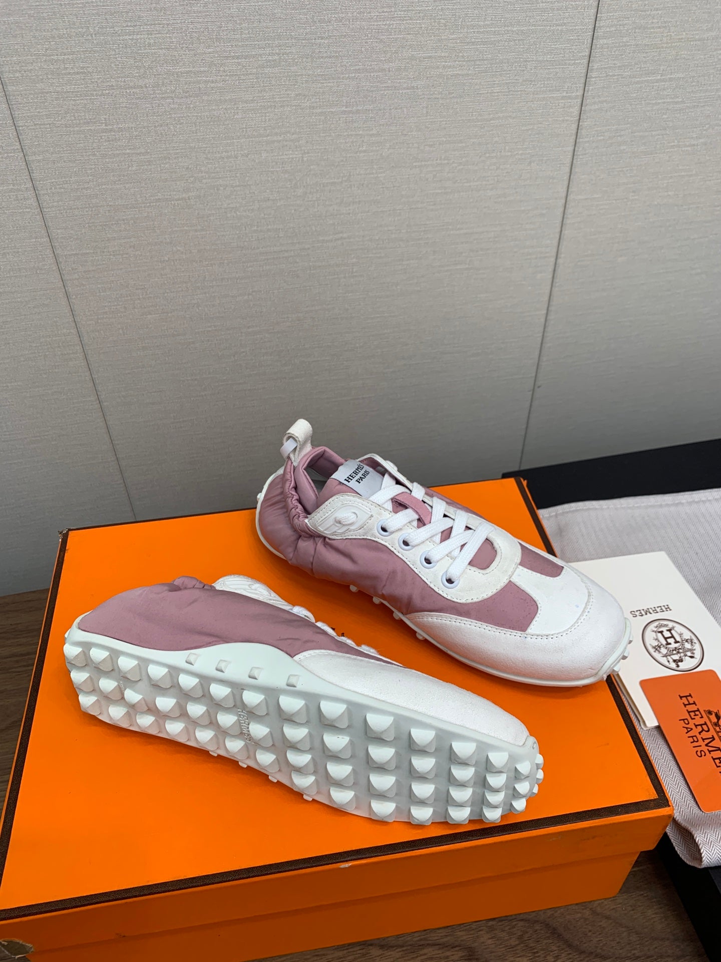 SKATEBOARD SHOES LIGHT GRAY MIX DARK PINK CALFSKIN、mysite、Cacoeks