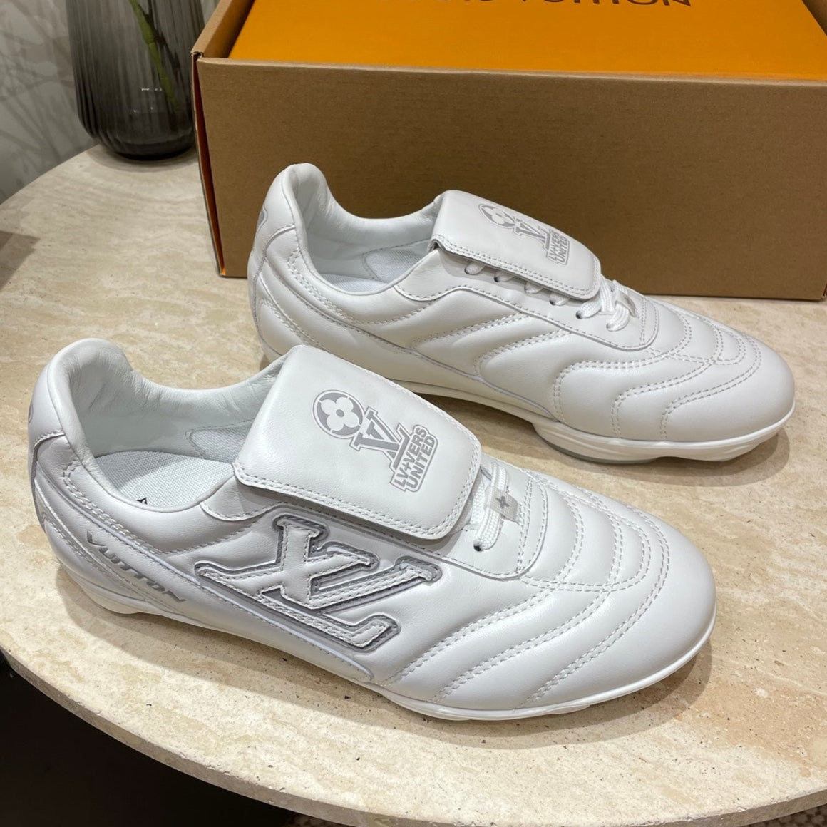 FOOTPRINT SOCCER SNEAKER IN WHITE CALFSKIN、mysite、Cacoeks