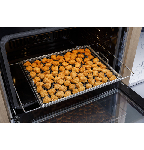 No Preheat Air Fry Open with food on racks pulled out