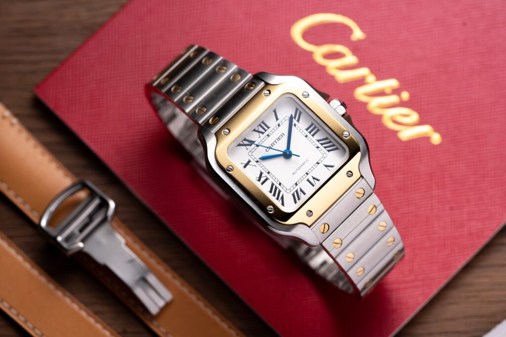 Đồng Hồ Cartier Santos Replica 11 Nữ Màu Demi Nhà Máy BV 35 (9)