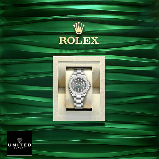 Rolex Yacht Master 268622 Steel Grey Dial Replica green background