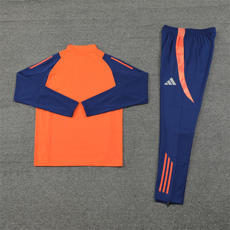 JerseysGala.com | Manchester United 24-25 Long Sleeve Training Set - Orange -Customize Name, Number and Patch | Worldwide Shipping