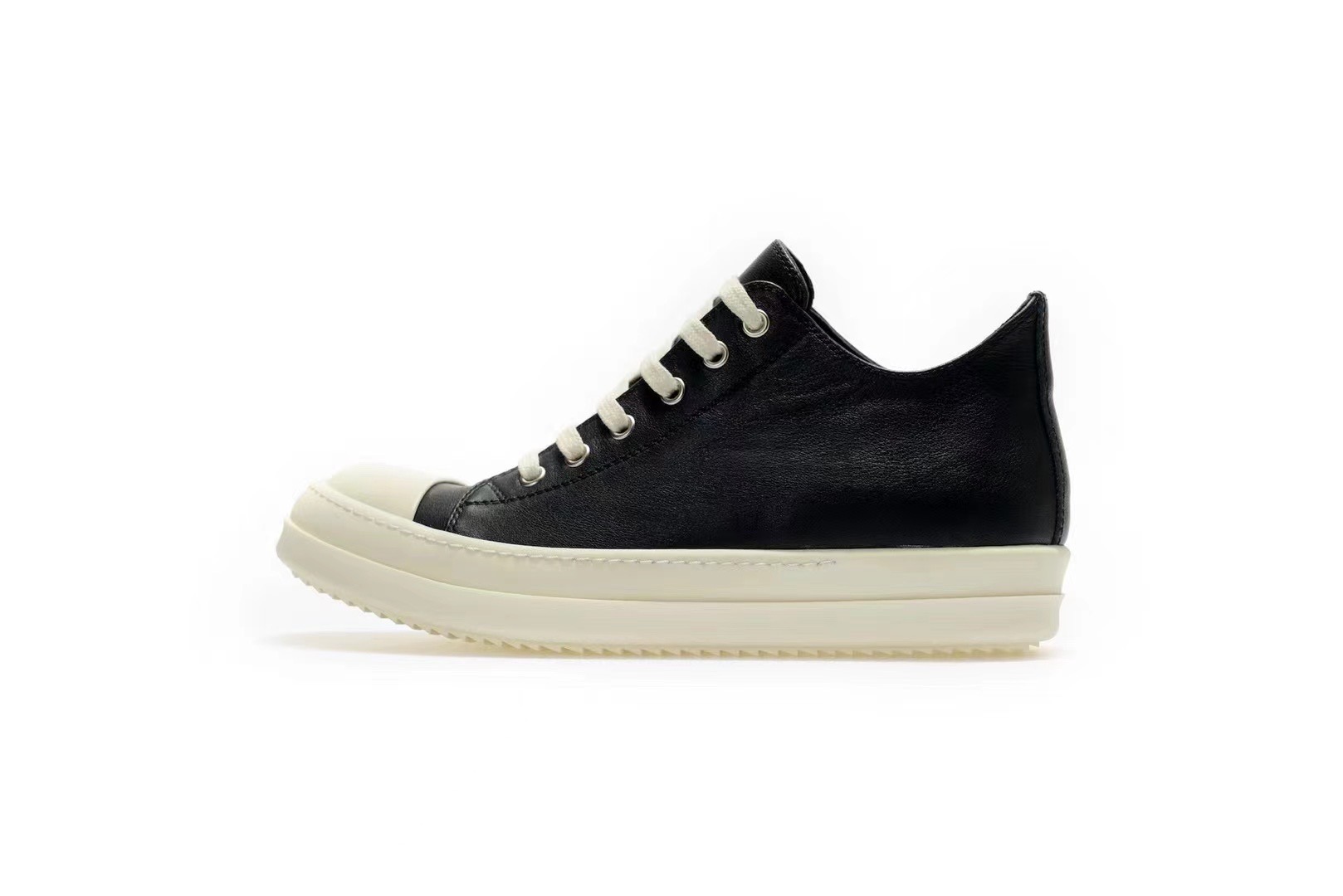 Rick Owens Leather Shoes in White Black、mysite、Cacoeks