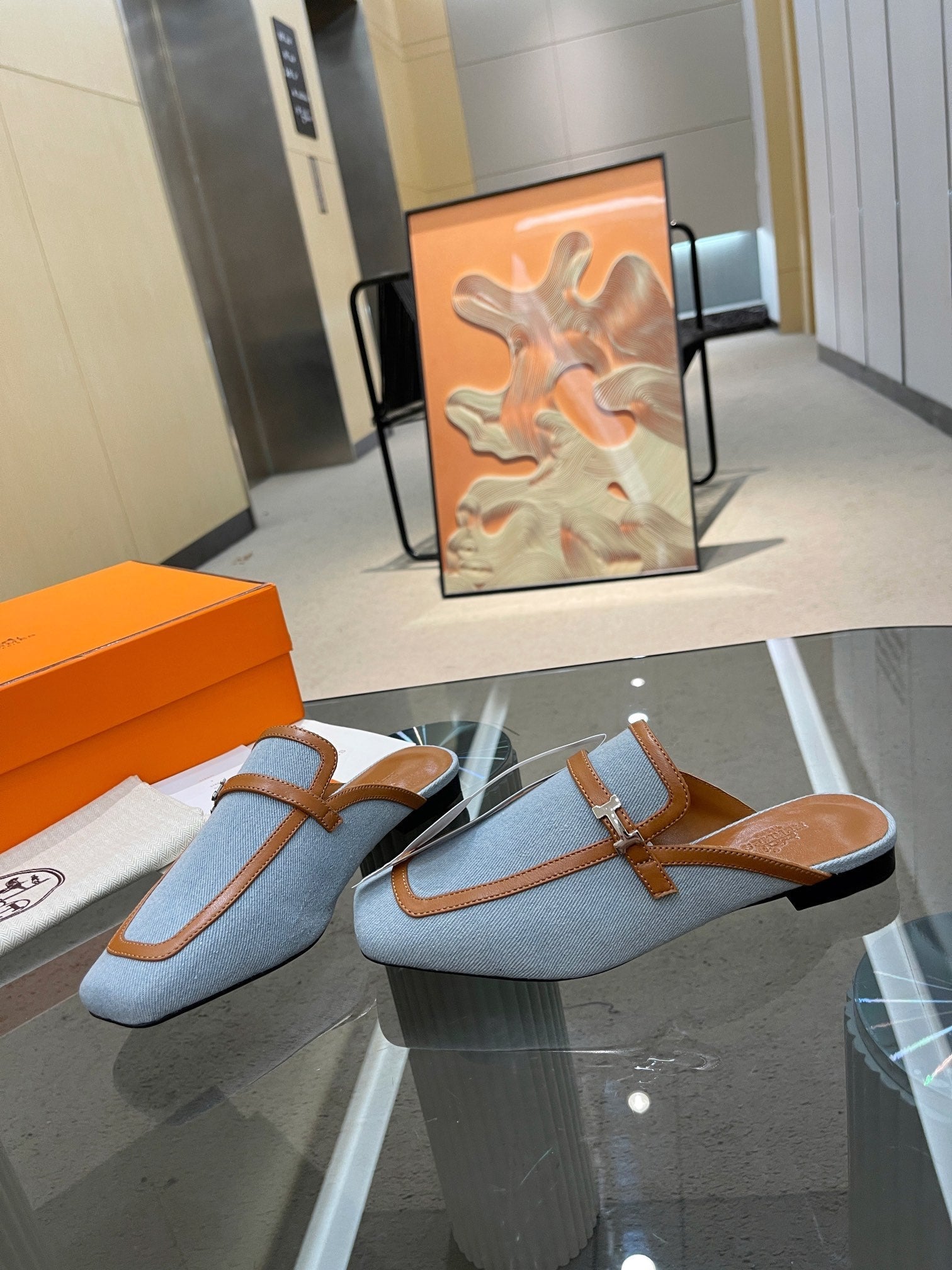 GROUPIE MULE TAWNY MIX SKY LAMBSKIN、mysite、Cacoeks